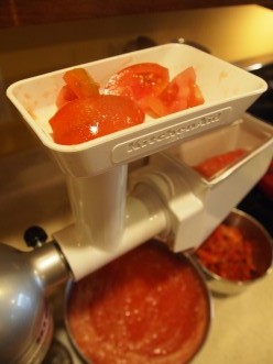 tomatoes being peeled and seeded