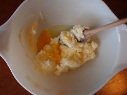 creamed butter and sugar with egg