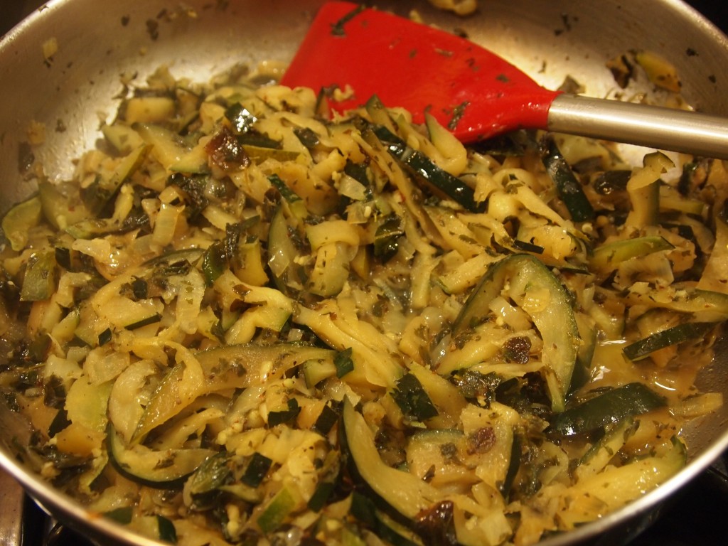 zucchini. onions, butter, herbs