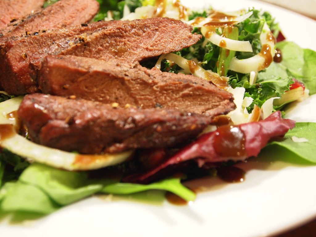 elk steak salad