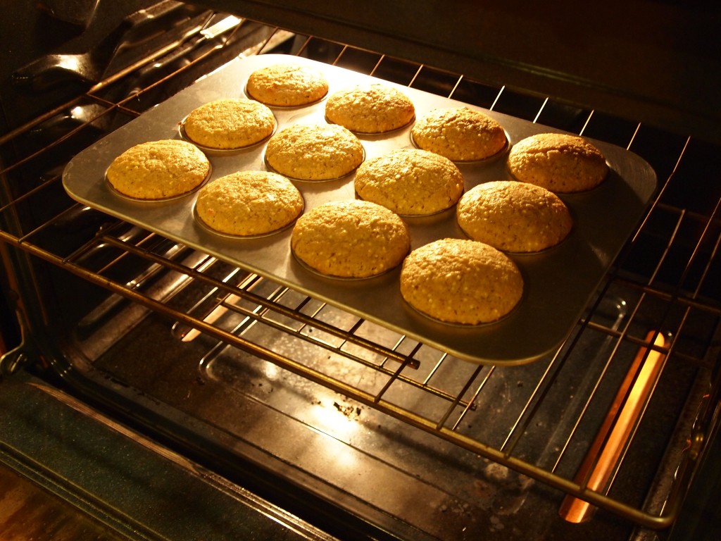 muffins coming out of the oven