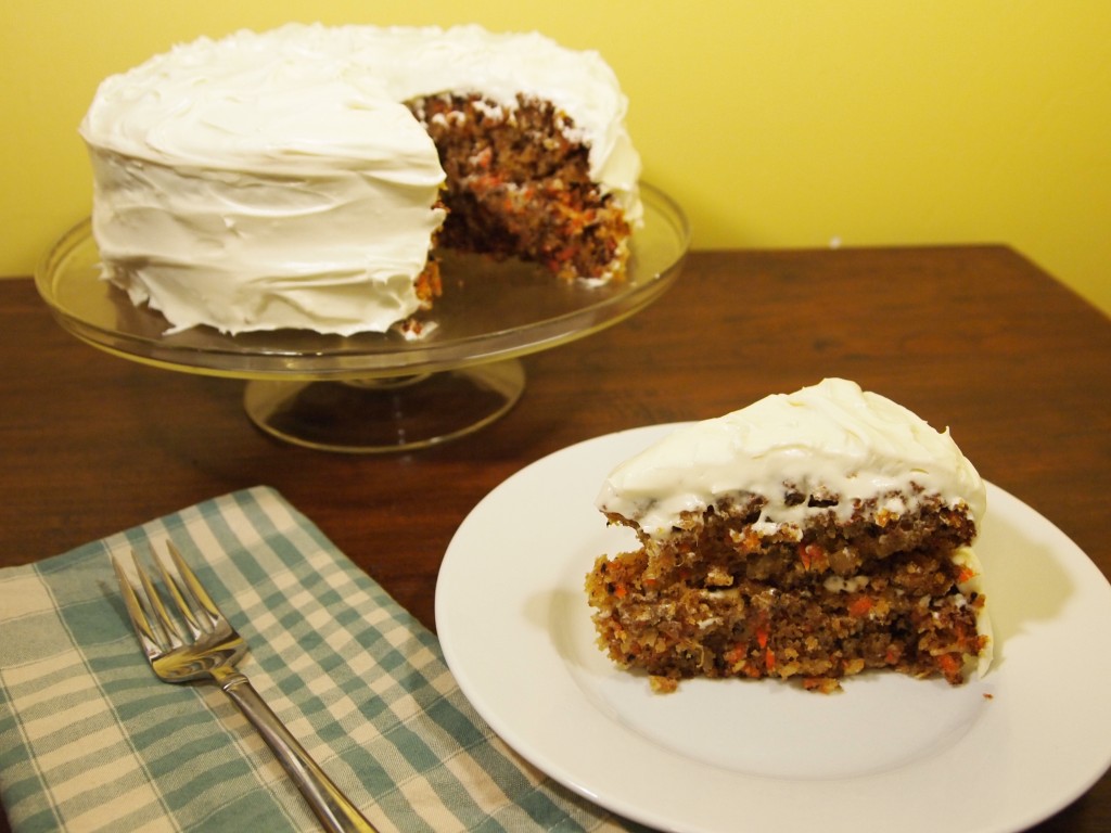 slice of carrot layer cake