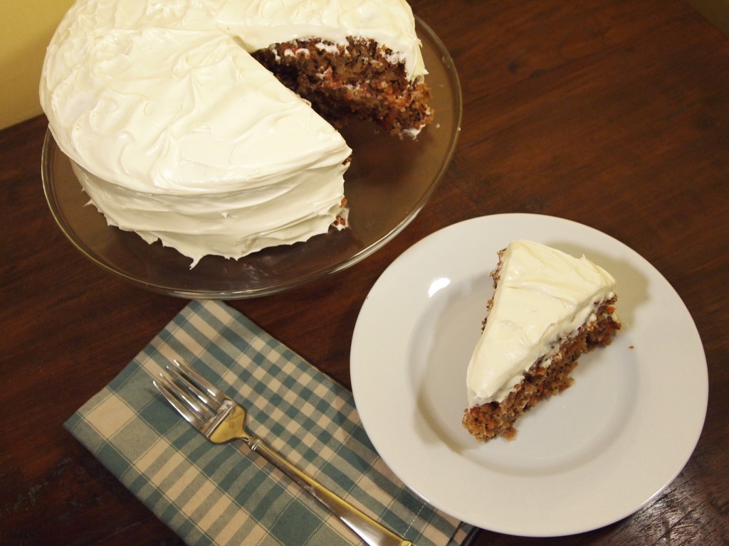 slice of carrot layer cake