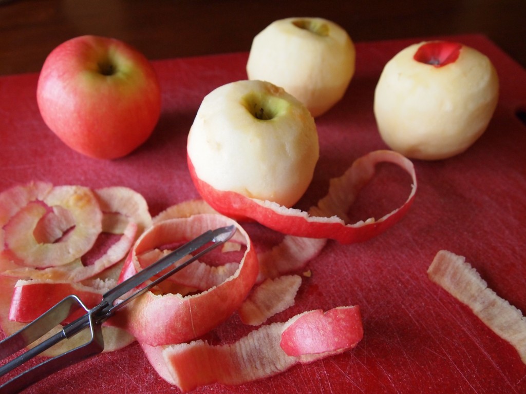 peeling apples