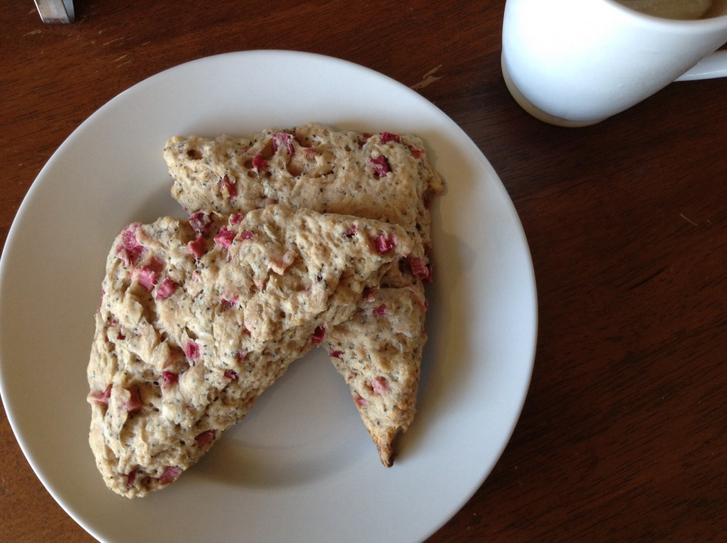 Rhubarb Poppy Seed Scones